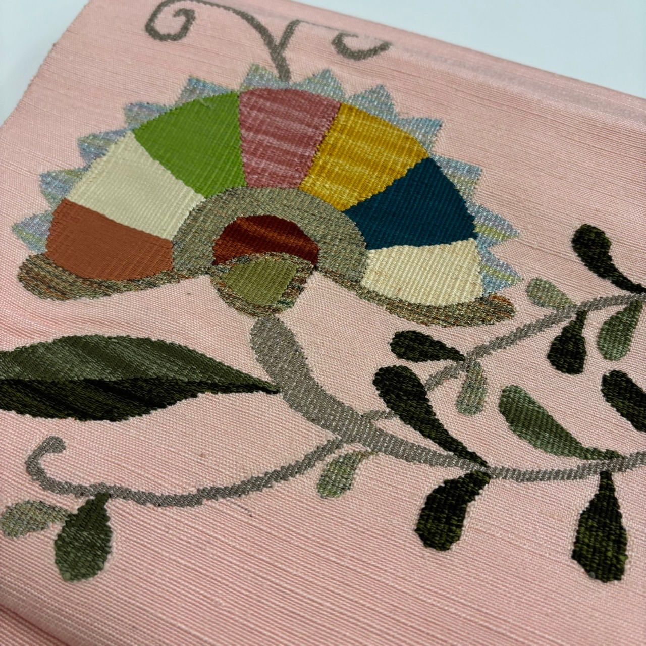 名古屋帯 真綿紬 可愛い花模様 八寸 正絹 着物 RO-4721 名古屋帯 紬 可愛い花柄 織り出し 八寸 正絹 着物 MA-855 - メルカリ