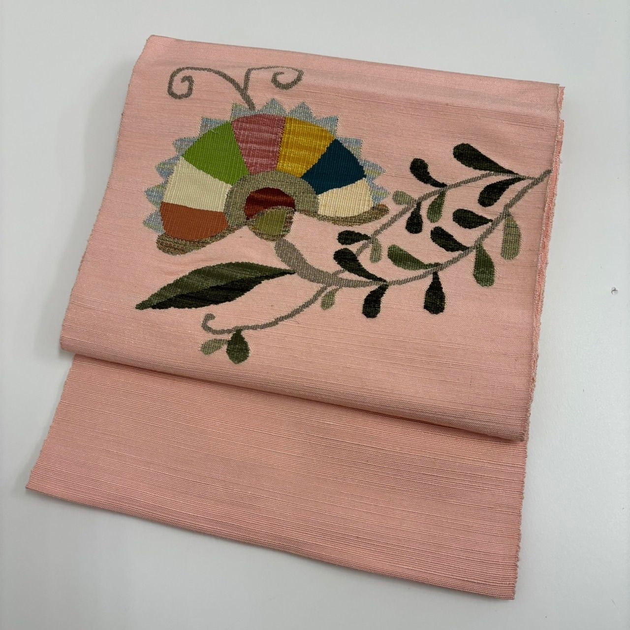 名古屋帯 紬 可愛い花柄 織り出し 八寸 正絹 着物 MA-855 - メルカリ