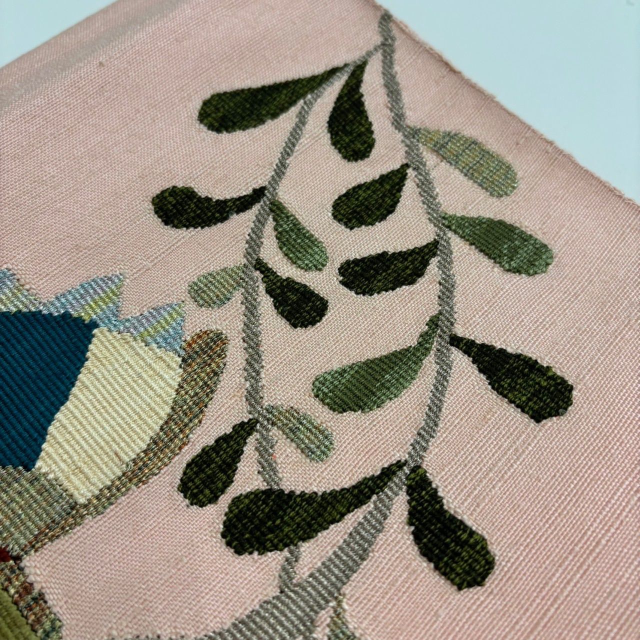 名古屋帯 紬 可愛い花柄 織り出し 八寸 正絹 着物 MA-855 - メルカリ