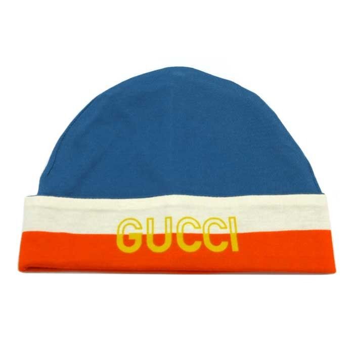 グッチ 帽子 アパレル Lサイズ GUCCI コットン ロゴ ベビーハット ビーニー帽 赤ちゃん 子供用 727887 メール便対応 ネコポス