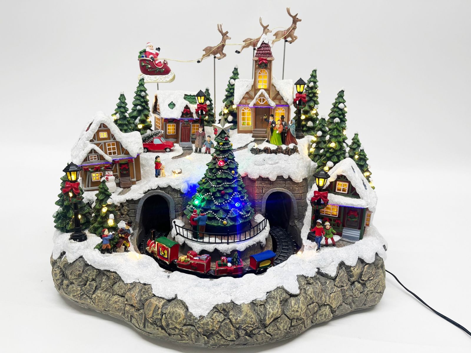 クリスマス スノー ホリデービレッジ LED 置物 オーナメント 音楽 オルゴール R2511-092