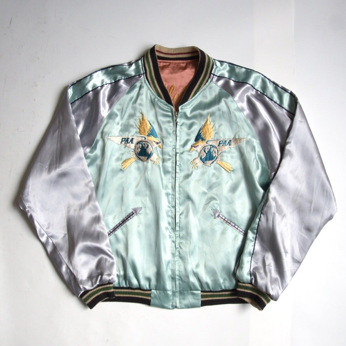 ビッグサイズXL TAILOR TOYO TT10930MB リバーシブル スカジャン XL スーベニア ジャケット 刺繍 サテン テーラー東洋 25110092