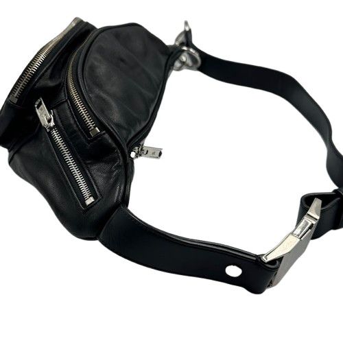 アレキサンダーワン ウエストポーチ チェーン ロゴ レザー ブラック