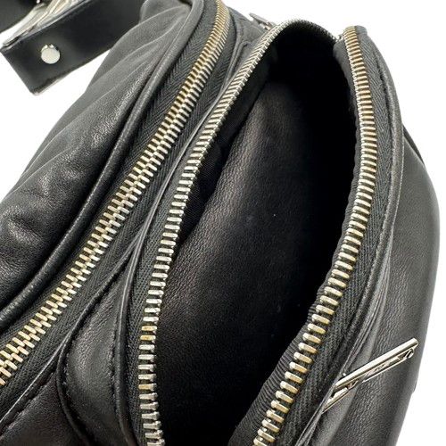 アレキサンダーワン ウエストポーチ チェーン ロゴ レザー ブラック