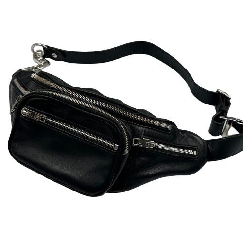 アレキサンダーワン ウエストポーチ チェーン ロゴ レザー ブラック ウエストバッグ