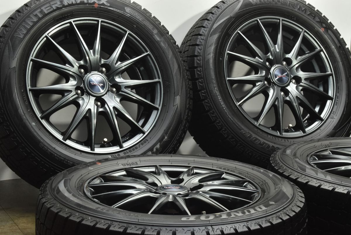 超バリ溝 VELVA 15 in 6 J 53 PCD 114 3 ダンロップ ウィンターマックス WM 02 195 65 R 製 ノア ヴォクシー ステップワゴン