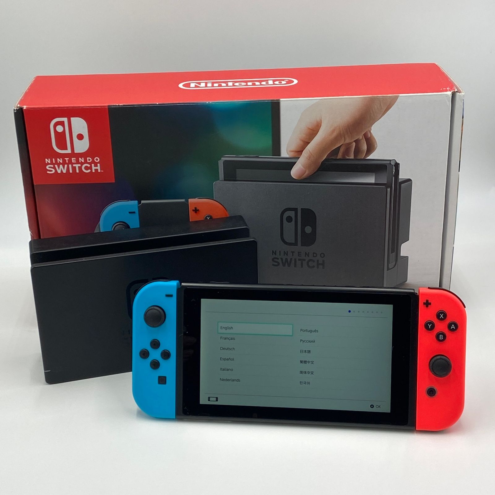 Nintendo Switch ニンテンドースイッチ本体 HAC-S-KABAA ネオンブルー ネオンレッド 完備 C5303-80