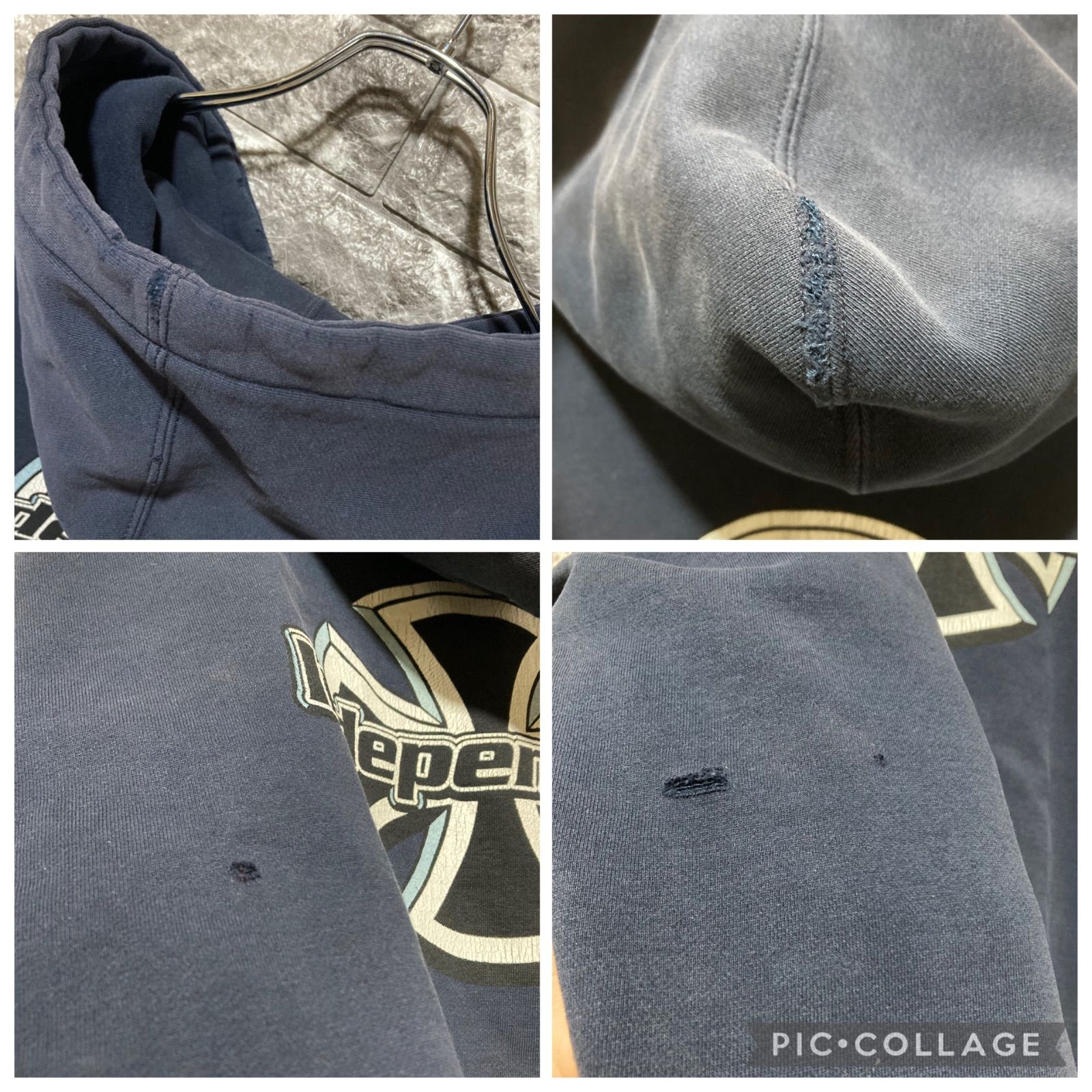 INDEPENDENT パーカー NAVY インディペンデント アイアンクロス 