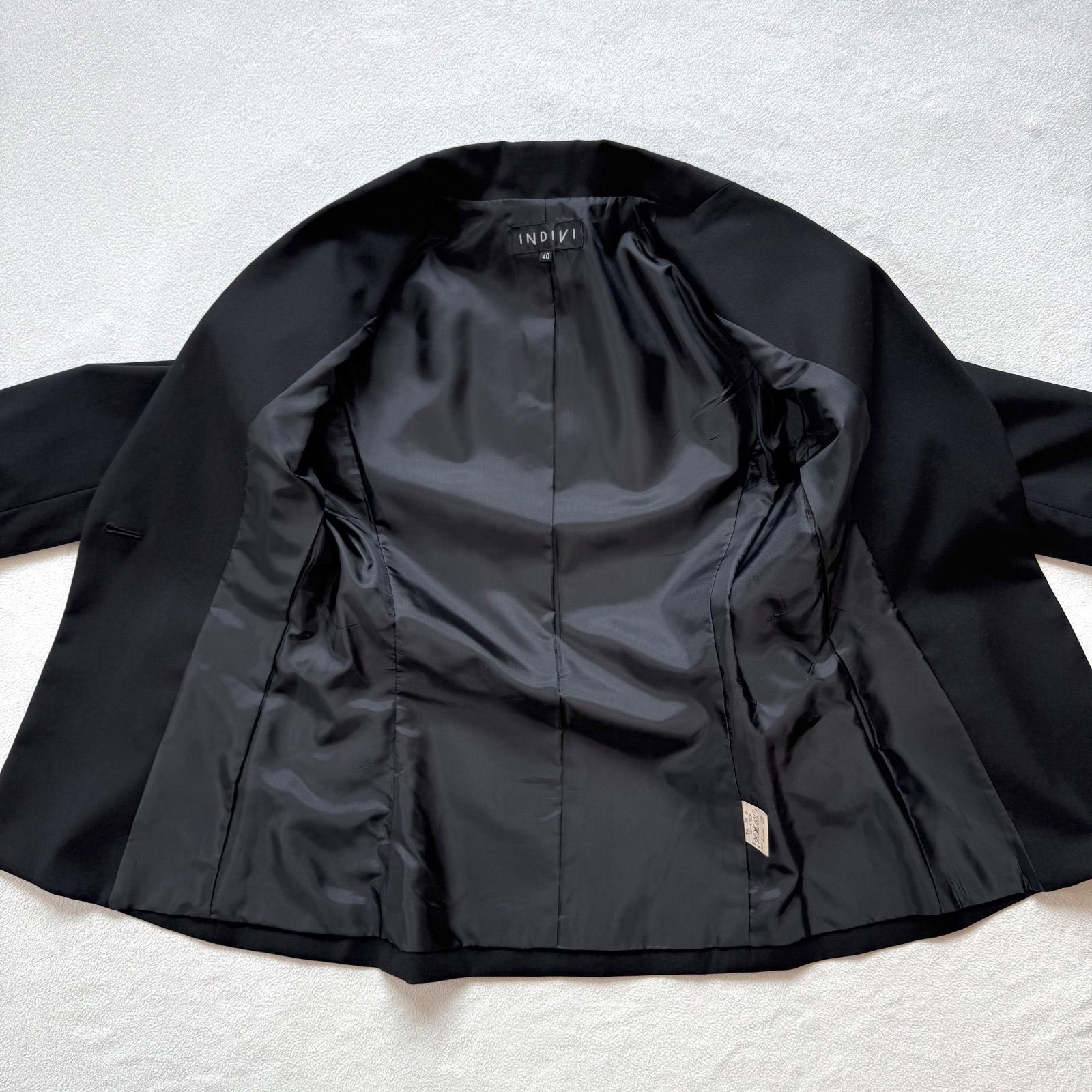 極美品・上40下38✨インディヴィ ウール パンツ スーツ セットアップ