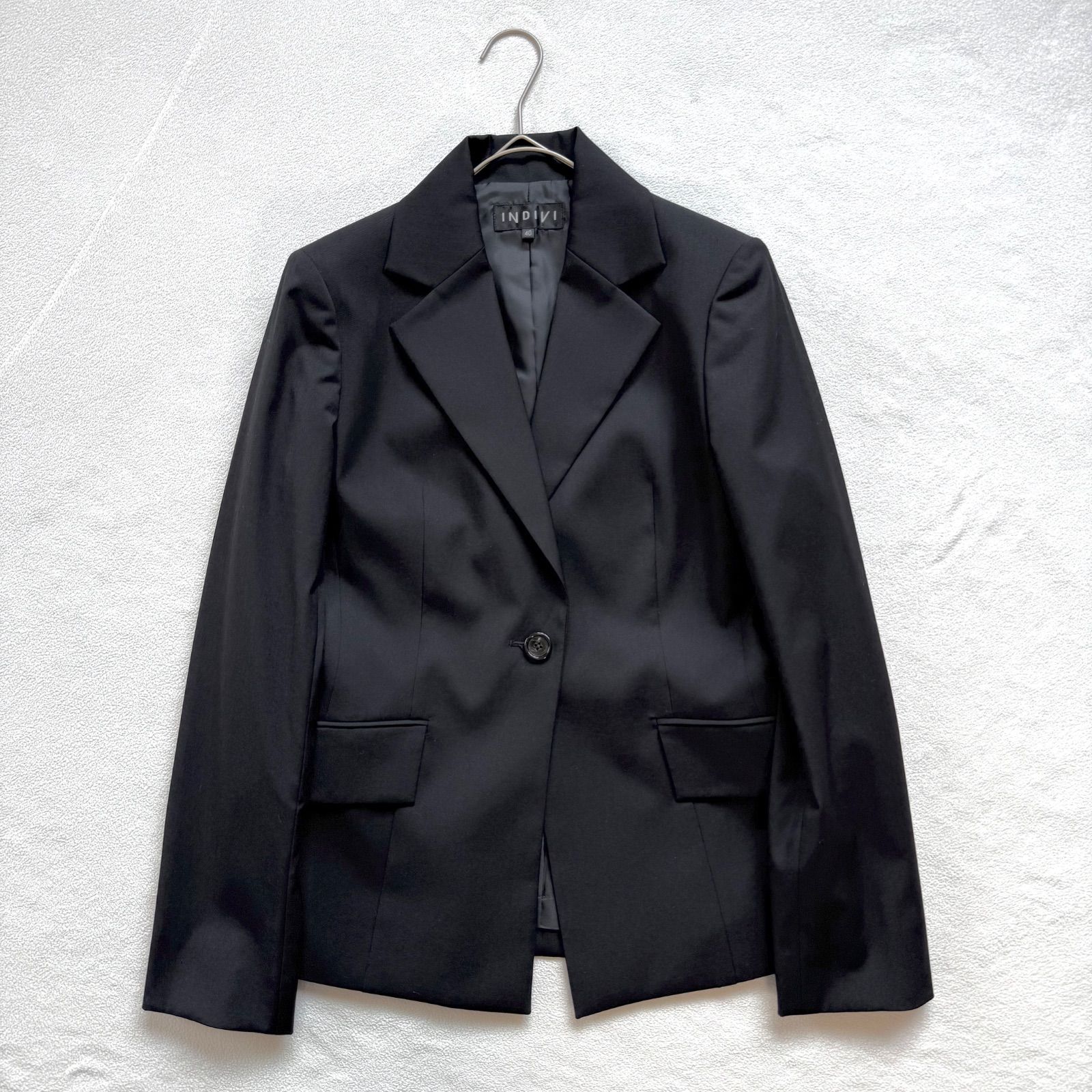 極美品・上40下38✨インディヴィ ウール パンツ スーツ セットアップ