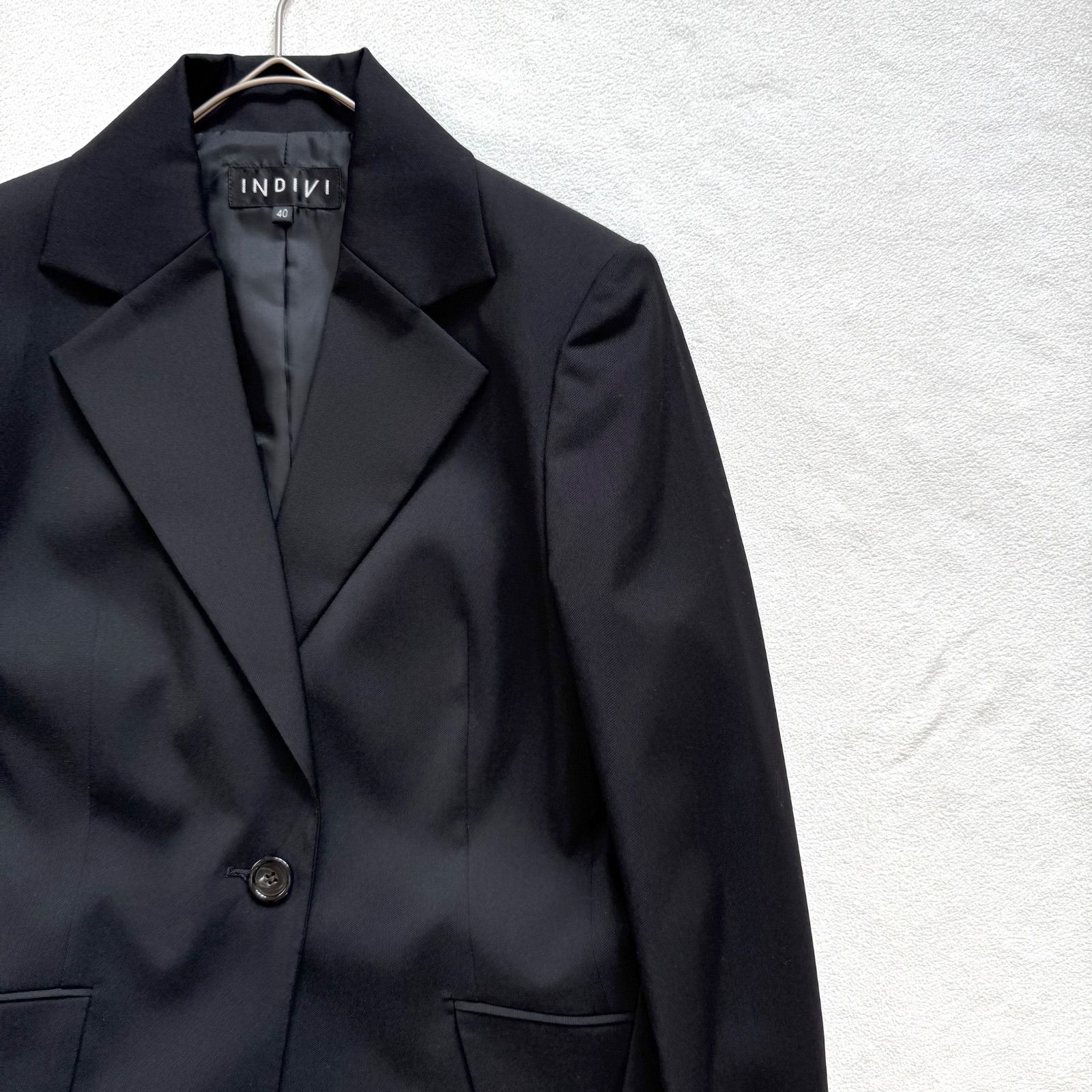 極美品・上40下38✨インディヴィ ウール パンツ スーツ セットアップ