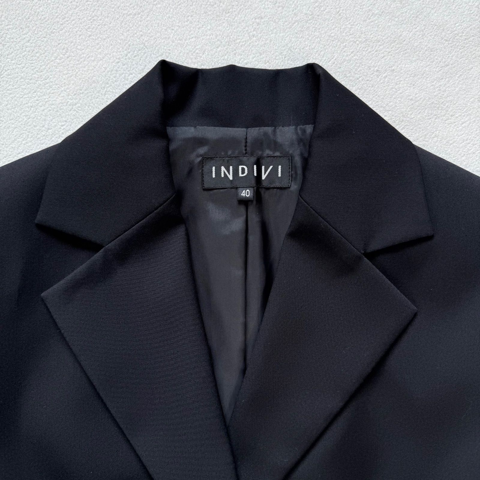極美品・上40下38✨インディヴィ ウール パンツ スーツ セットアップ