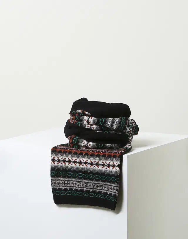 HAZZYS へジス メンズ ウール混 マフラー