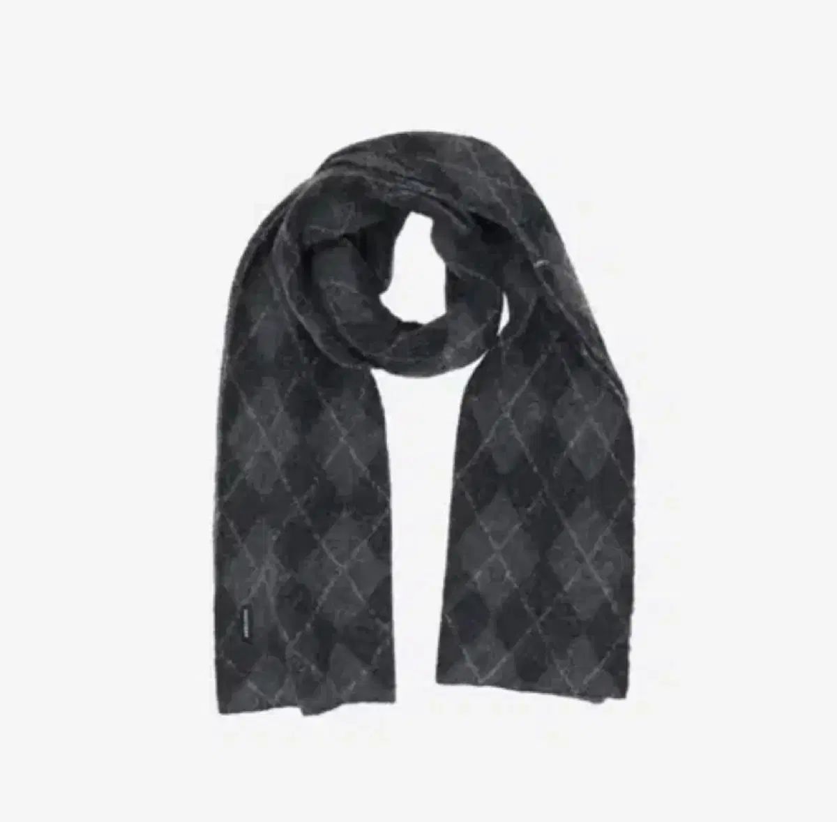 ポリテル アーガイル マフラー チャコール