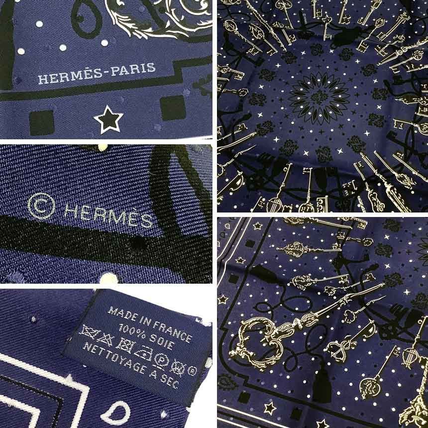 HERMES エルメス スカーフ バンダナ カレ55 Les Cles Bandana レ