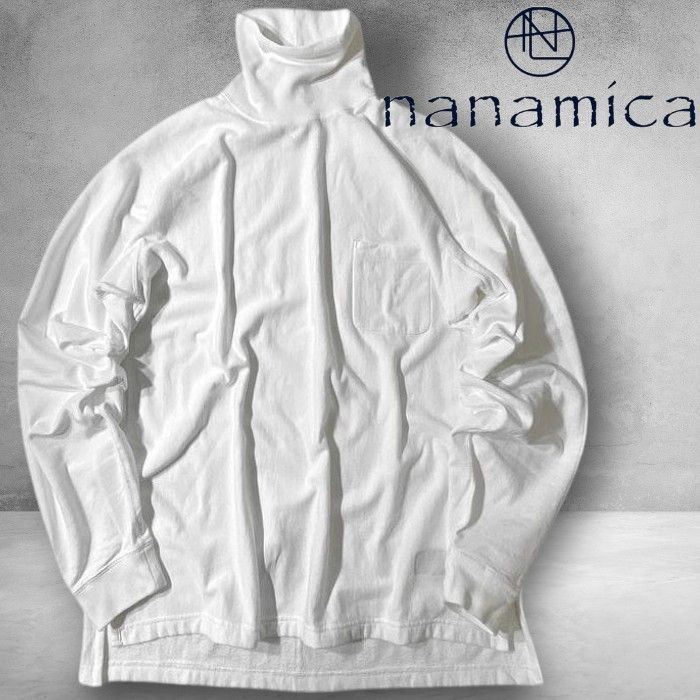 nanamica ナナミカ Turtle Neck L S 光電子 フレンチテリー タートルネック 長袖 カットソー Tシャツ トップス 定価2万 ホワイト M 058 41120 w 09