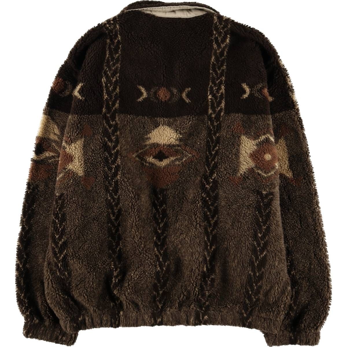 古着 90 00年代 ウールリッチ WOOLRICH 総柄 ネイティブ柄 スイングトップタイプ フリースジャケット メンズL相当 eaa574853