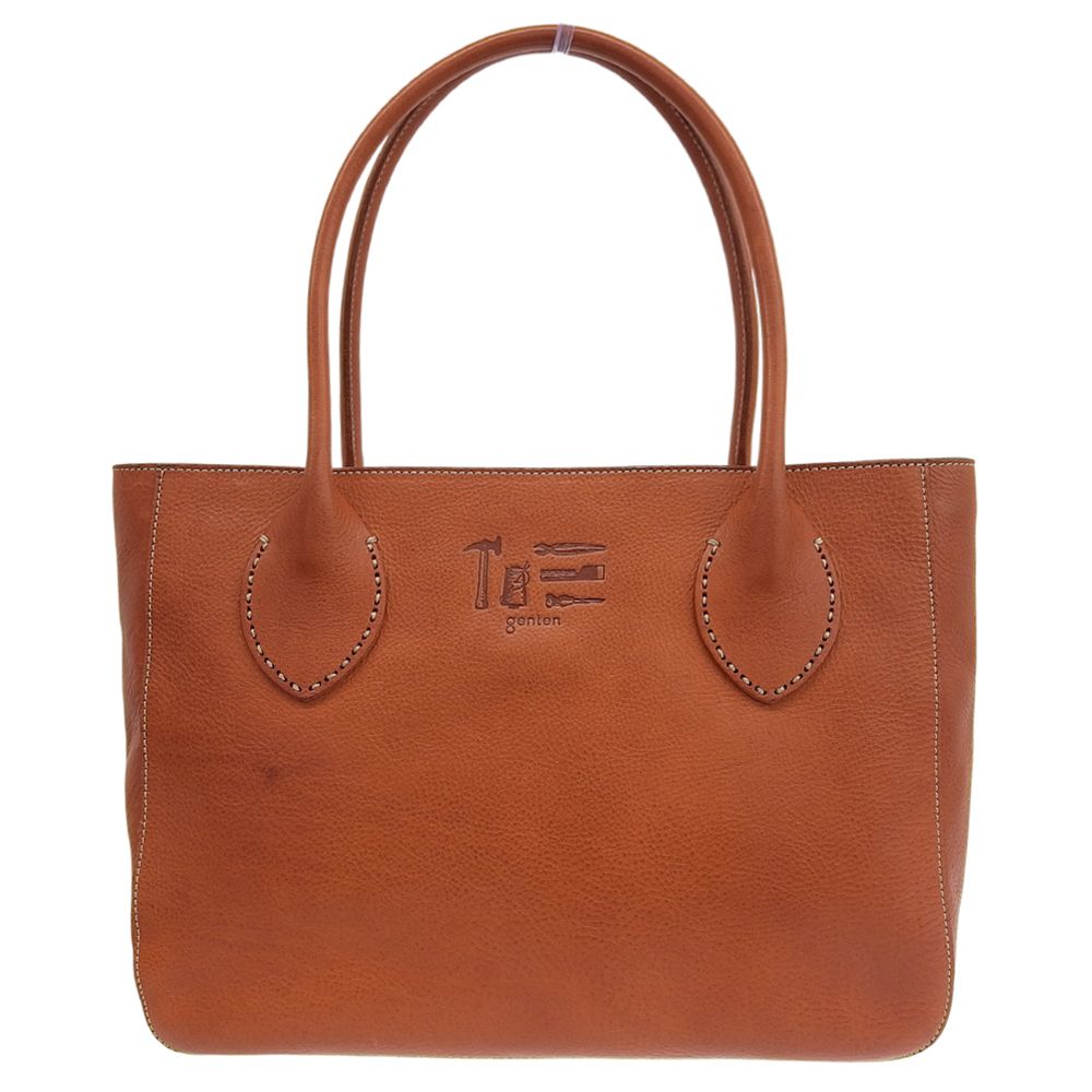 超 ゲンテン genten 現行ロゴ エンボスツール レザー ショルダー ビジネス トート マザーバッグ ハンドポーチ付 ユニセックス