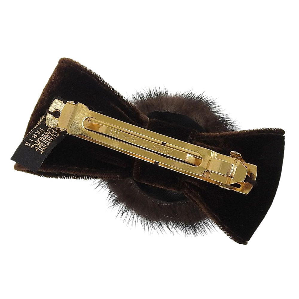 アレクサンドル ドゥ パリ ALEXANDRE DE PARIS アイテム ミンク ローズ カメリア リボン バレッタ 髪留 ゴールド金具 超 オフィス 旅