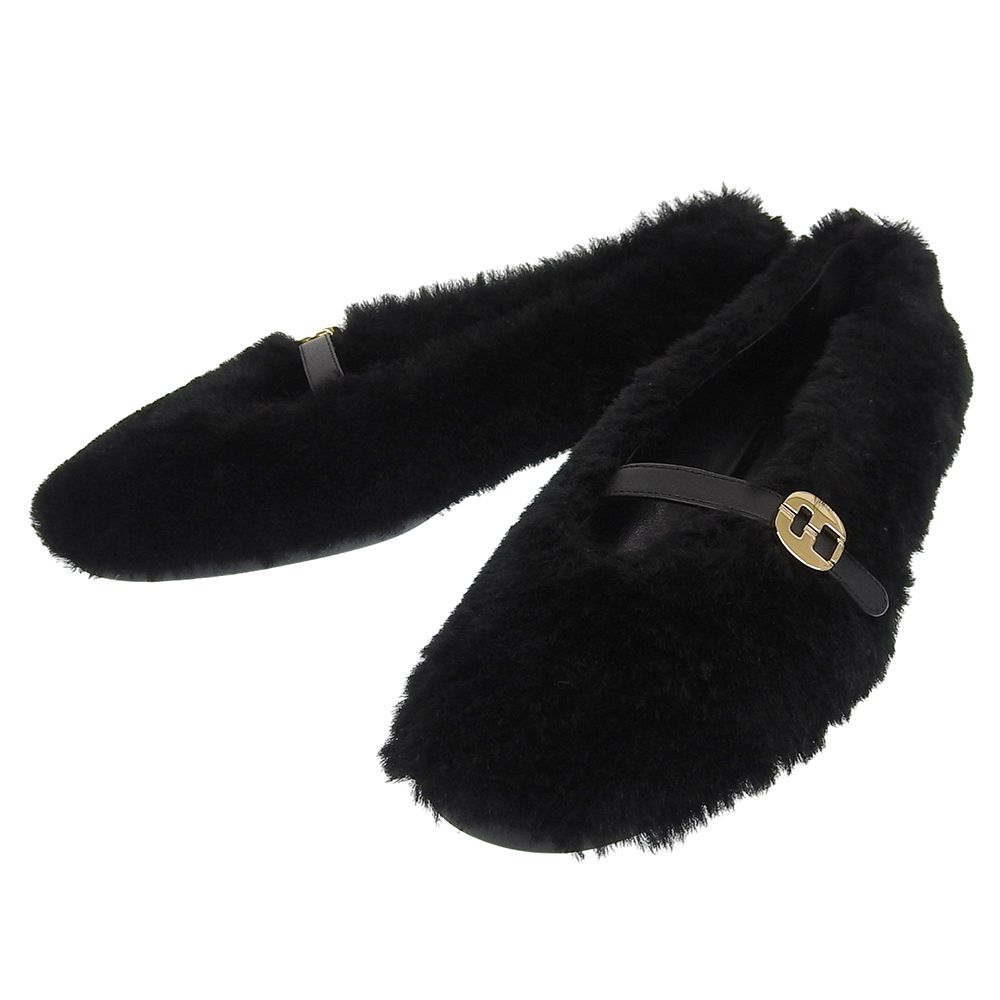 フェラガモ Salvatore Ferragamo 販売商品 NOELLA ノエラ ムートンレザー フラット シューズ パンプス 6.5 23‐23.5 cm 定価132000円