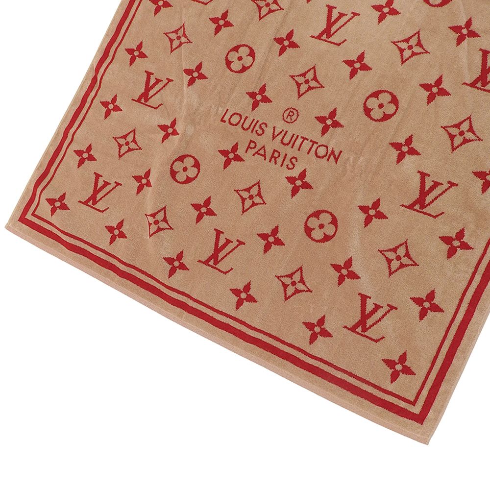 超 ルイヴィトン LOUIS VUITTON アイテム モノグラム ジャガード コットンパイル バスタオル ビーチタオル 大判 ユニ 旅