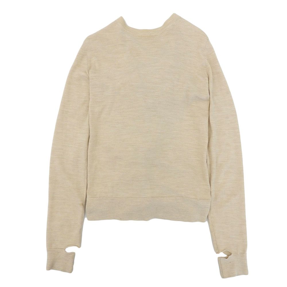 超 セリーヌ CELINE フィービー期 23BV5 シルク ウール アイコン バックレースアップ ニット カットソー XS モード 変形 レディース