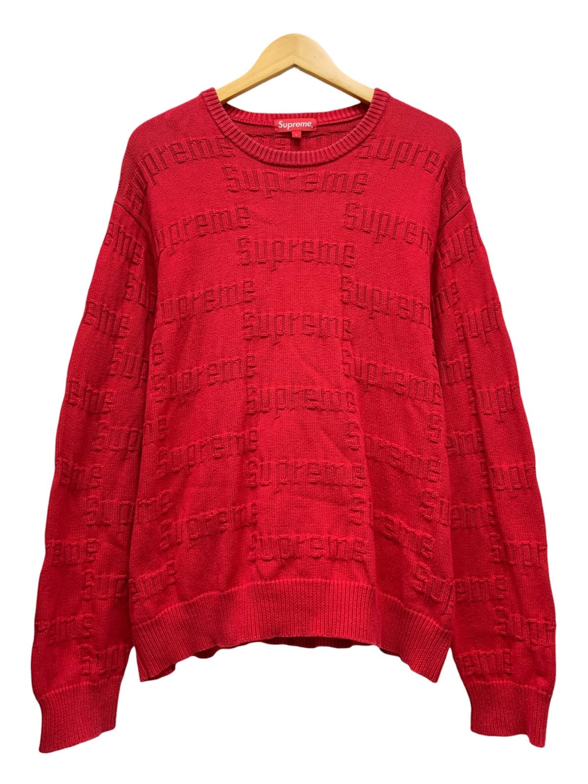 Supreme (シュプリーム) 19AW RAISED LOGO SWEATER レイズドロゴ