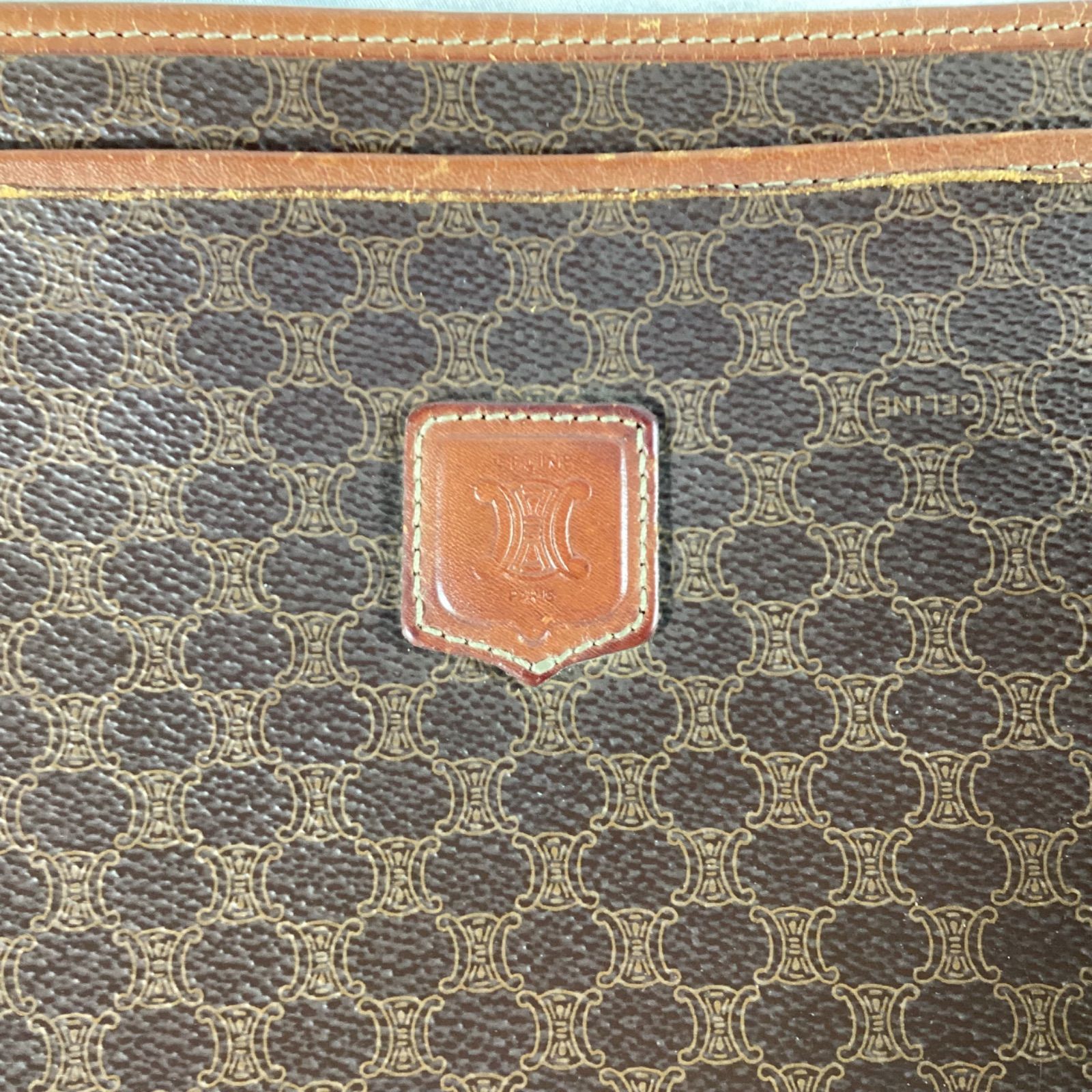 希少】CELINE ヴィンテージ Cマカダム クラッチバッグ ネイビーブルー