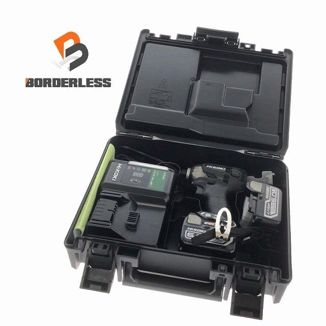 HiKOKI ハイコーキ 14.4V コードレスインパクトドライバー WH14DDL2 2LYPK B 黒 バッテリ2個 6.0Ah 充電器 ケース付118109