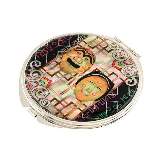 天然貝 コンパクトミラー（河回タル）シェル・螺鈿 韓国 ミラー 鏡 コンパクトプレゼント・ギフトにおすすめmirror-20-s韓国コンパクトミラーかわいいおしゃれ人気おすすめ