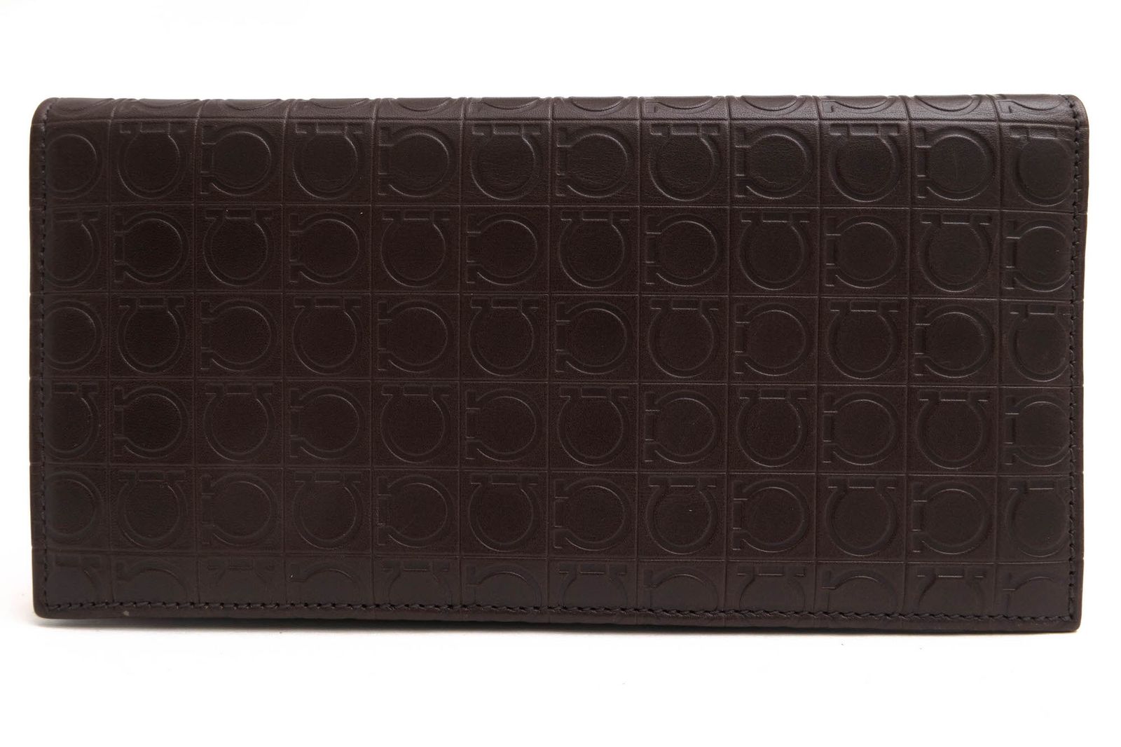 フェラガモ Salvatore Ferragamo 長財布 財布 ウォレット メンズ 男性 男性用 レザー 革 本革 ダークブラウン 茶 ブラウン 66-9413 ガンチーニ 小銭入れあり 二つ折り