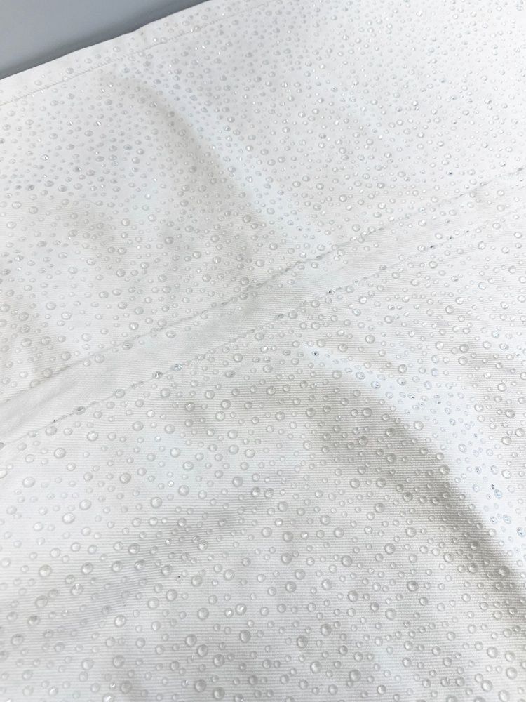  エイミーイストワール EIMY ISTOIRE drop pattern デニムパンツ ドロップパターン ラインストーン ビジュー ハイウエスト ワイド ホワイトデニム デニム ホワイト Mサイズ 101 LB-31 その他 デニム ジーンズ