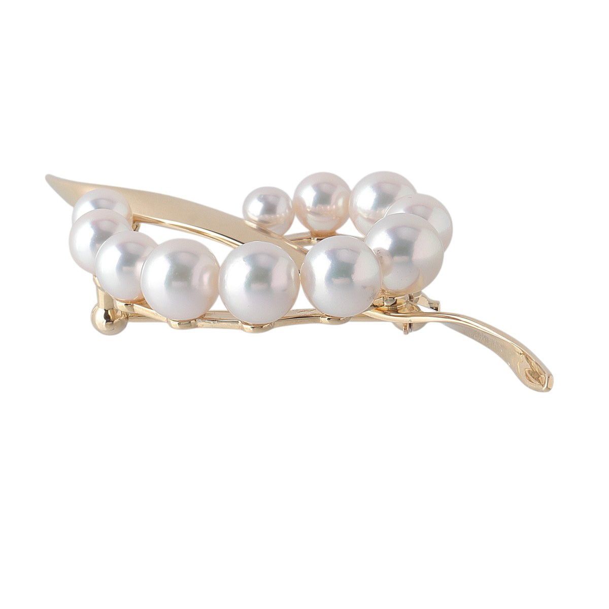 ミキモト パール ブローチ サークル アコヤパール4.1 mm～6.5 mm PB-1323 K型 K 18 YG 仕上げ済 22016