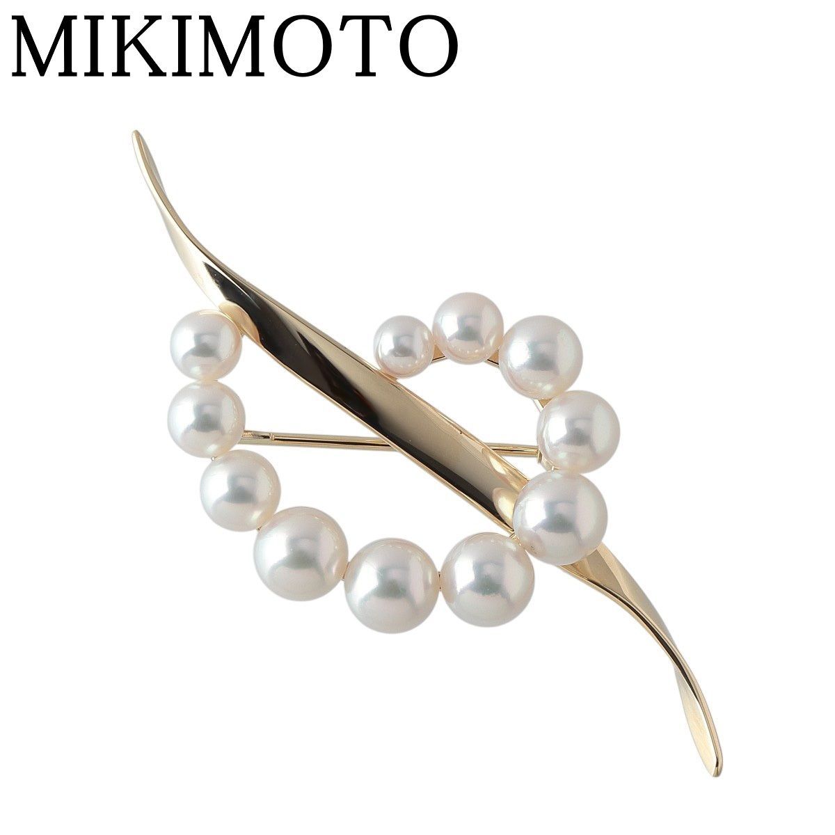 ミキモト パール ブローチ サークル アコヤパール4.1mm~6.5mm PB-1323K型 K18YG 仕上げ済 MIKIMOTO 22016