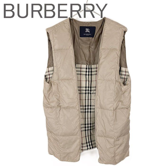 BURBERRYバーバリーブルーレーベル 裏地ノバチェック 中綿ベスト ロゴ