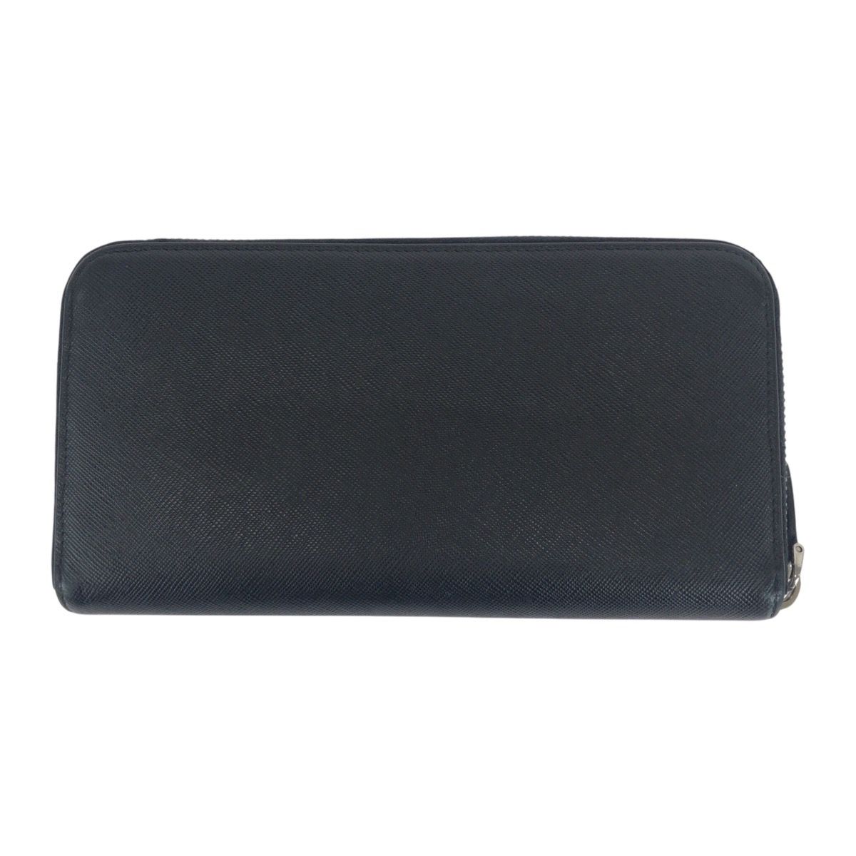 美品 PRADA プラダ サフィアーノ 三角ロゴプレート ブラック 黒