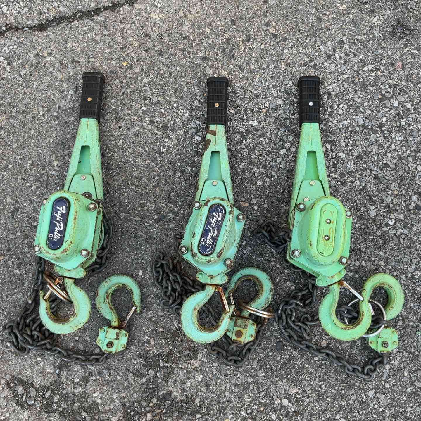 富士 レバーブロック C 1-1.6 3台セット 荷締め 荷吊り ガッチャ 耐荷重1600 kg