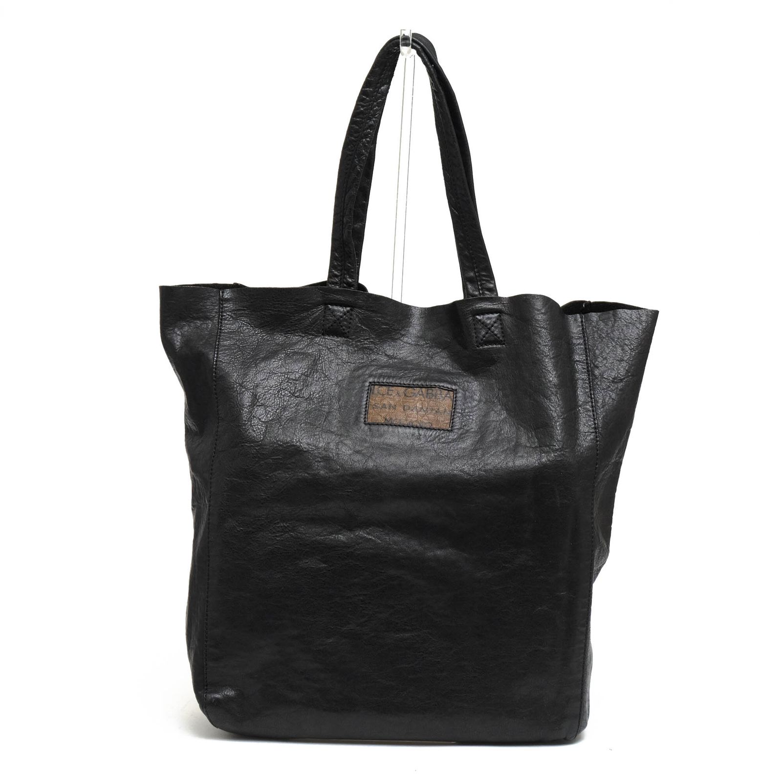 ドルガバ DOLCE＆GABBANA バッグ トートバッグ 鞄 ハンドバッグ メンズ 男性 男性用 レザー 革 本革 ブラック 黒 BM0704 ヴィンテージ加工 肩掛け ワンショルダーバッグ シボ革 シュリンクレザー