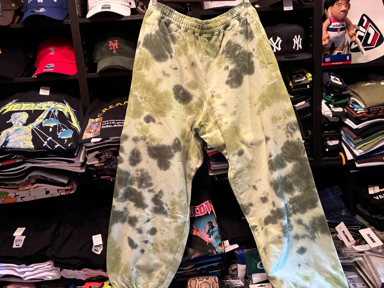 HUF TIE DYE 89 LOGO FLEECE PANT GREEN Lサイズ
