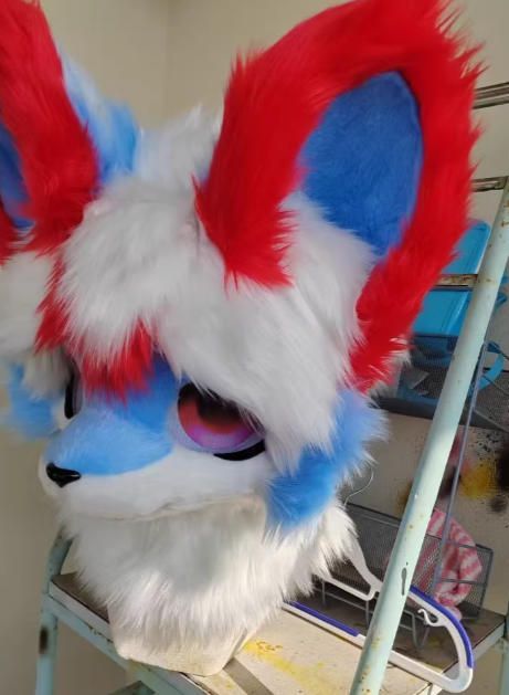 着ぐるみヘッド 犬 NO 413 青 赤 全頭ヘッド ケモノ ファースーツ ぬいぐるみ コスプレ コスチューム kigurumi