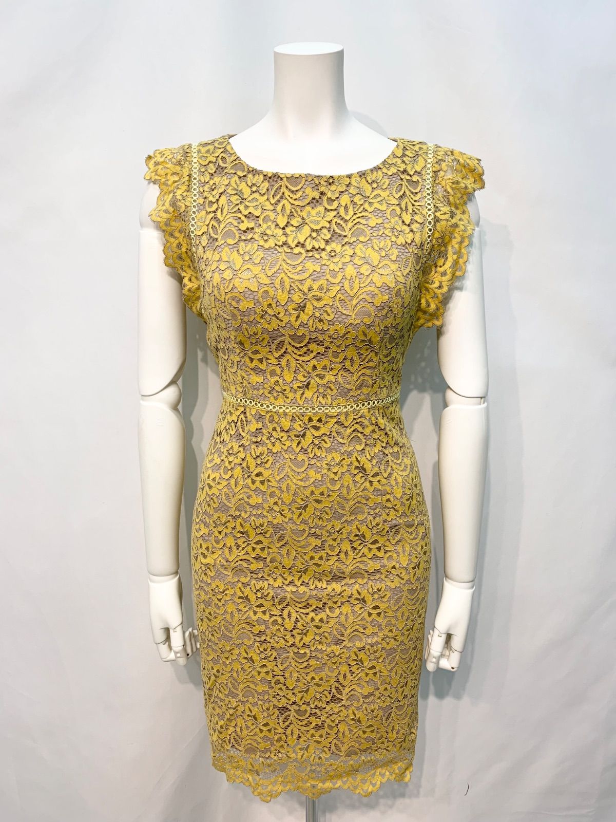 1760 GINZA COUTURE ERUKEI エルケイ キャバクラ ドレス 総レース フラワー タイト フリル ミニ キャバドレス サイズ0