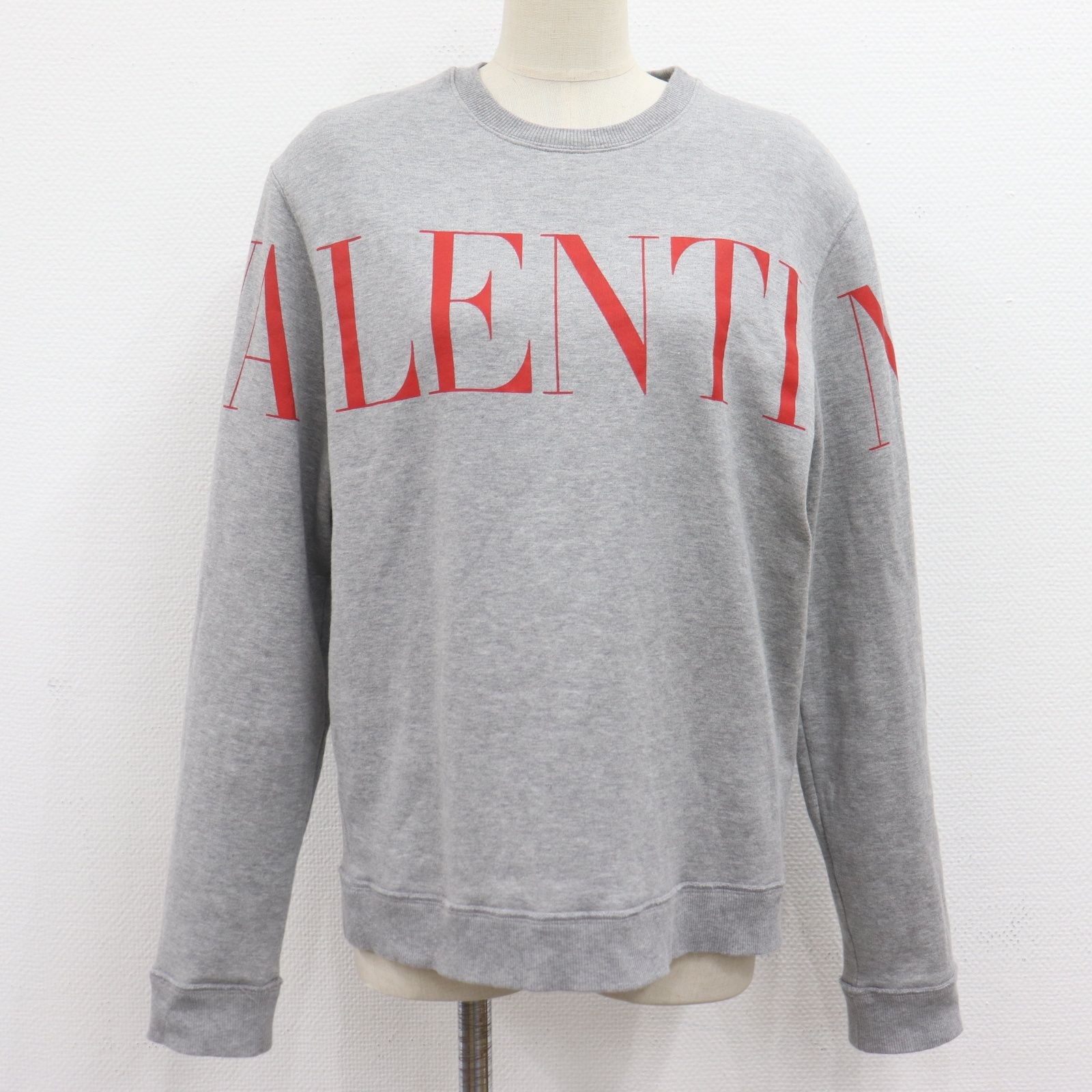 ITDVAN6K7BG5 VALENTINO ヴァレンティノ スウェット トレーナー ロゴプリント クルーネック グレー サイズS メンズ トップス コットン