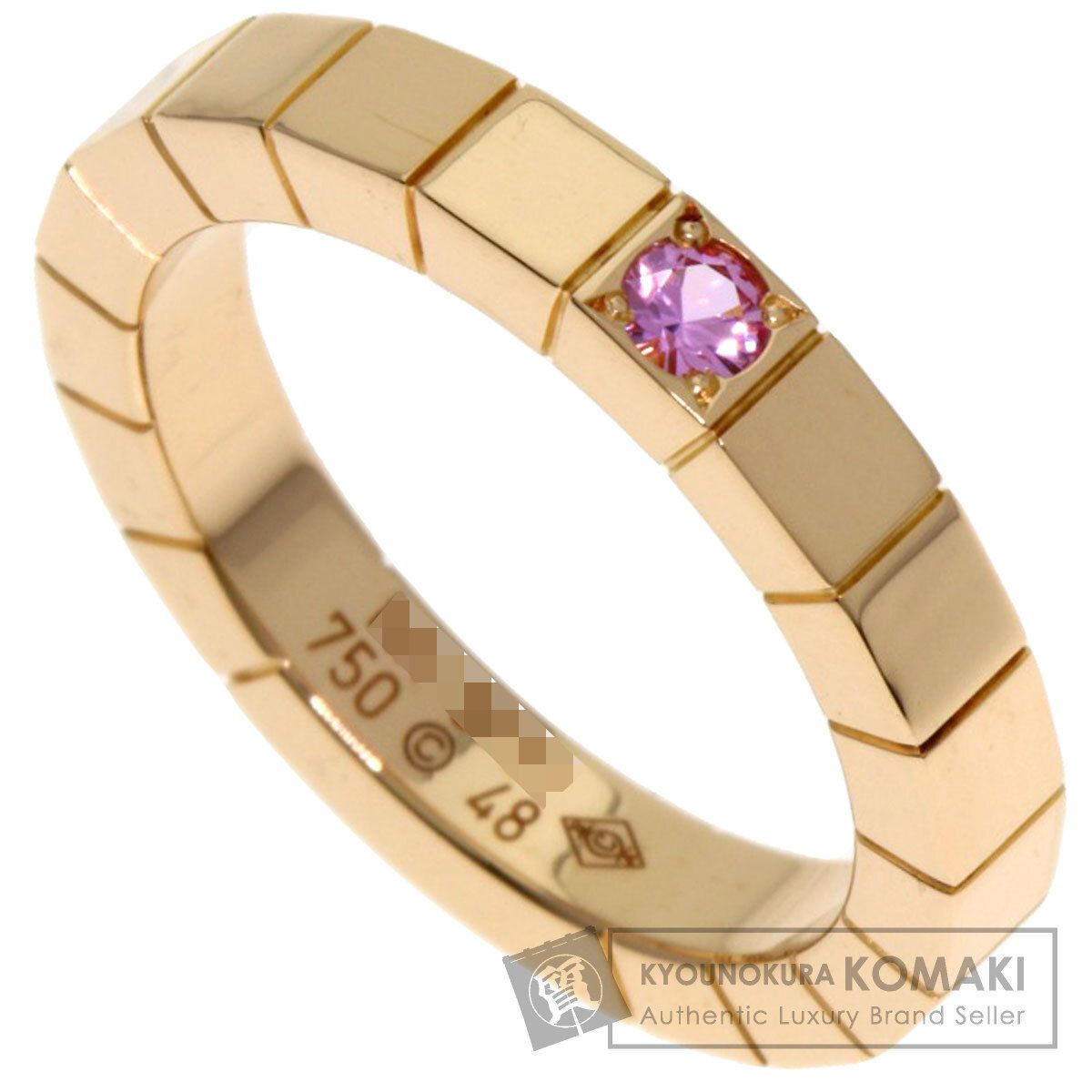 良品　カルティエ　ラニエール　リング　K18PG/1Pピンクサファイア　#49 CARTIER カルティエ ラニエール 1P サファイア #48 リング・指輪 K18PG