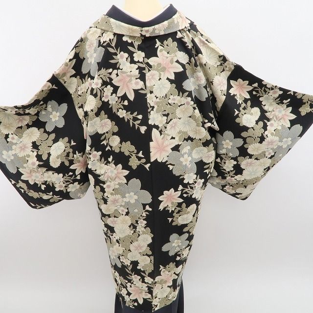  ❁tomihisa❁ 桜 菊 着物 正絹 羽織を重ねてそぞろ歩けば花満開に季節は巡る 仕付け糸付 ロング丈 長羽織 5439 羽織 着物 浴衣