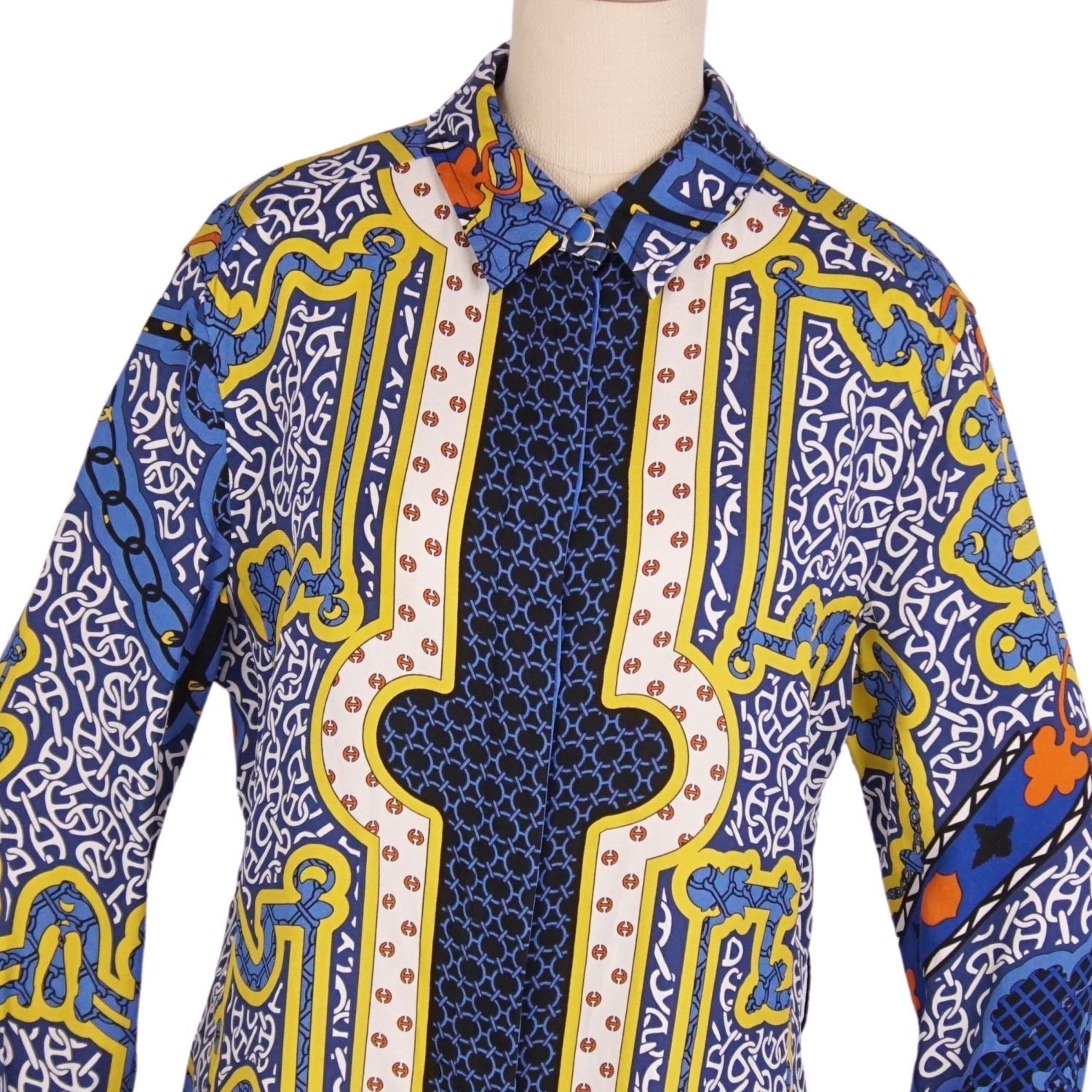  エルメス HERMES ワンピース 24 SS シャツワンピース 総柄 シ その他 ワンピース