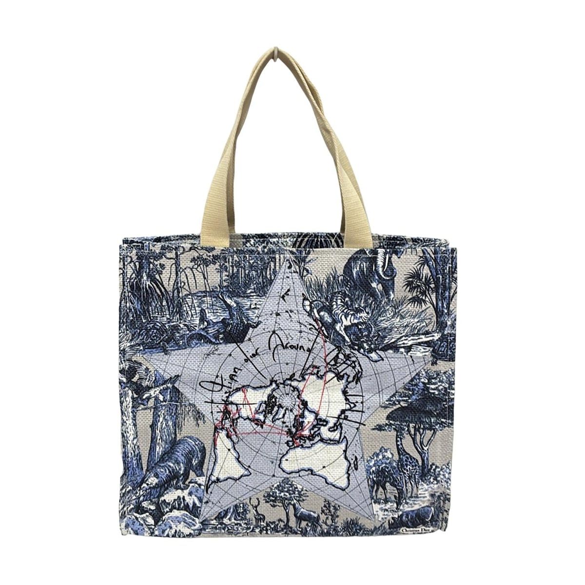 Dior ネイビー トートバッグ 動物柄 Dior Parfums(ディオールパフューム) トートバッグ美品 - ブルーグレー