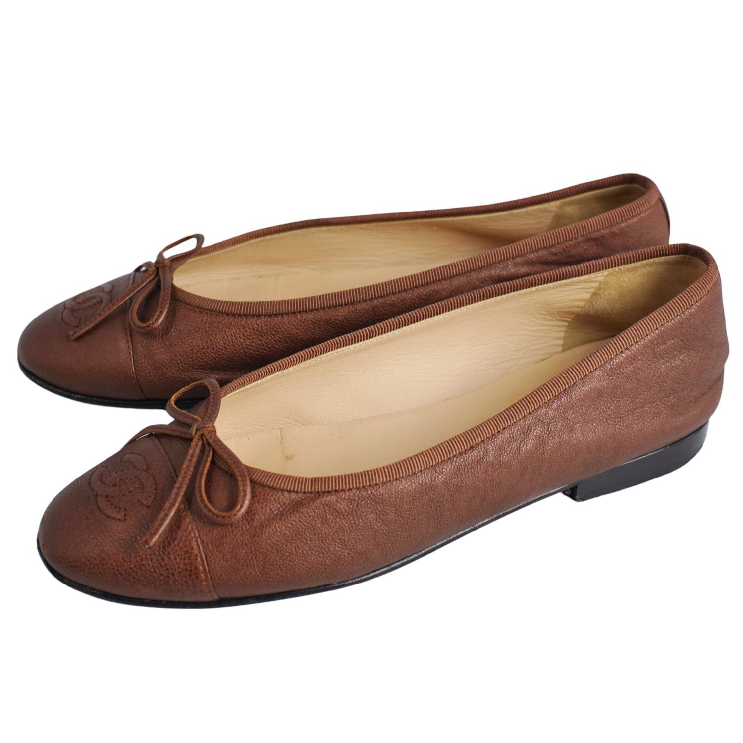 シャネル CHANEL パンプス バレリーナ G 02819 リボン ココマーク