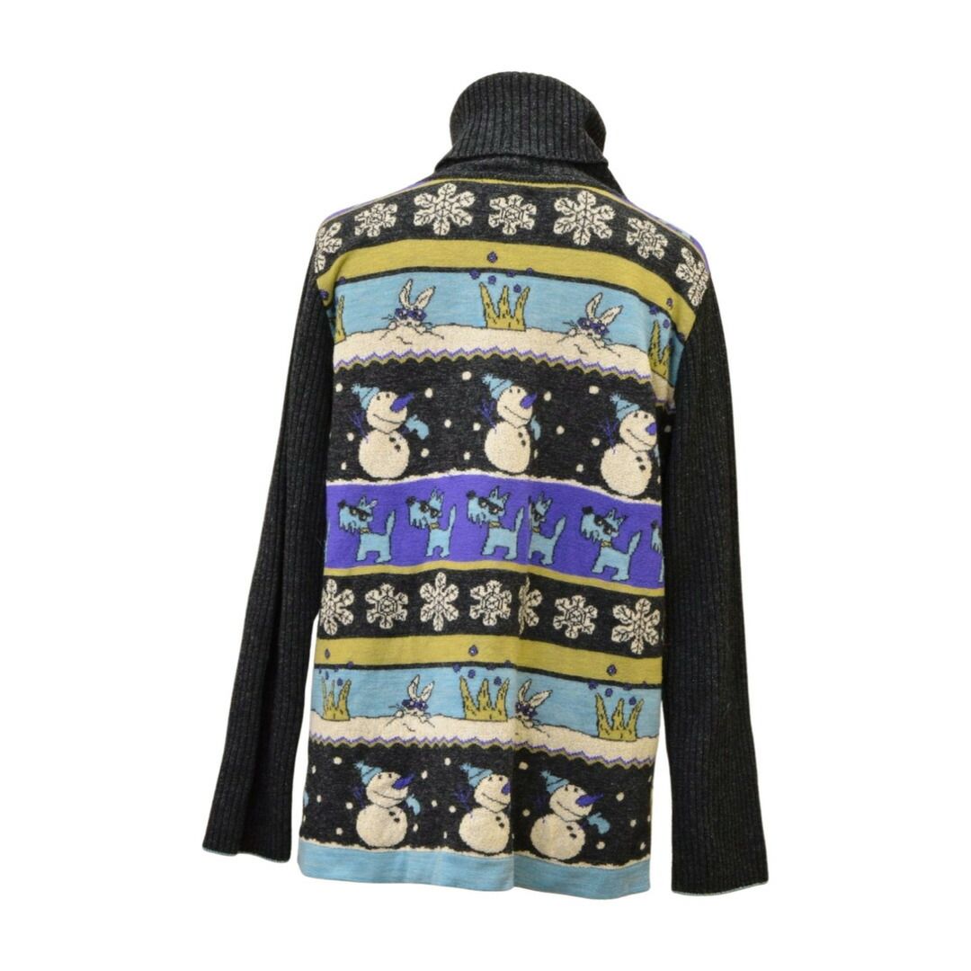 未使用　アルベロベロ　ブタさん　ハイネック　タートルネック　長袖　青　黄　グレー アルベロベロ ALBEROBELLO タートルネック セーター 長袖 ぶたさん 雪