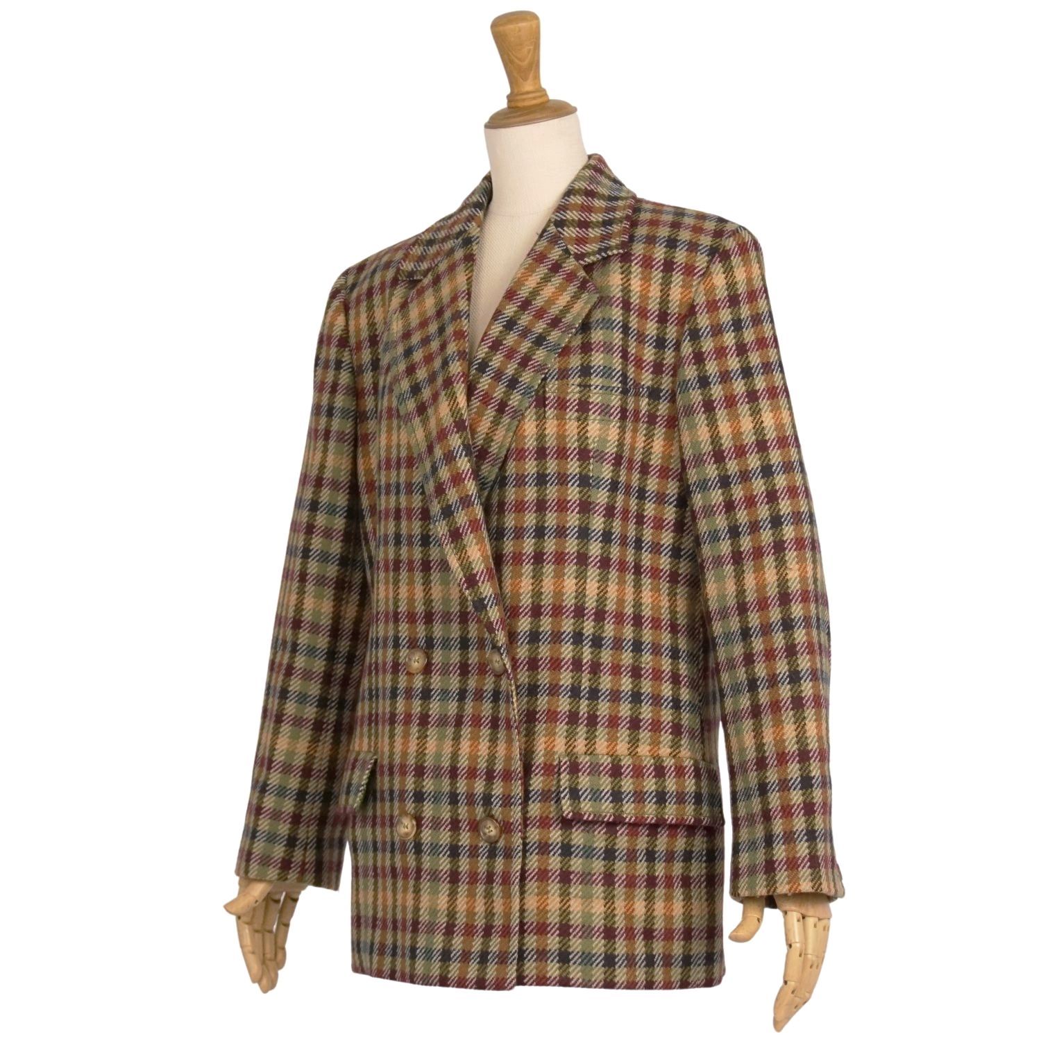 Vintage セリーヌ CELINE ジャケット ダブルブレスト ウール ツイ Vintage セリーヌ CELINE ジャケット ダブルブレスト ウール ツイ