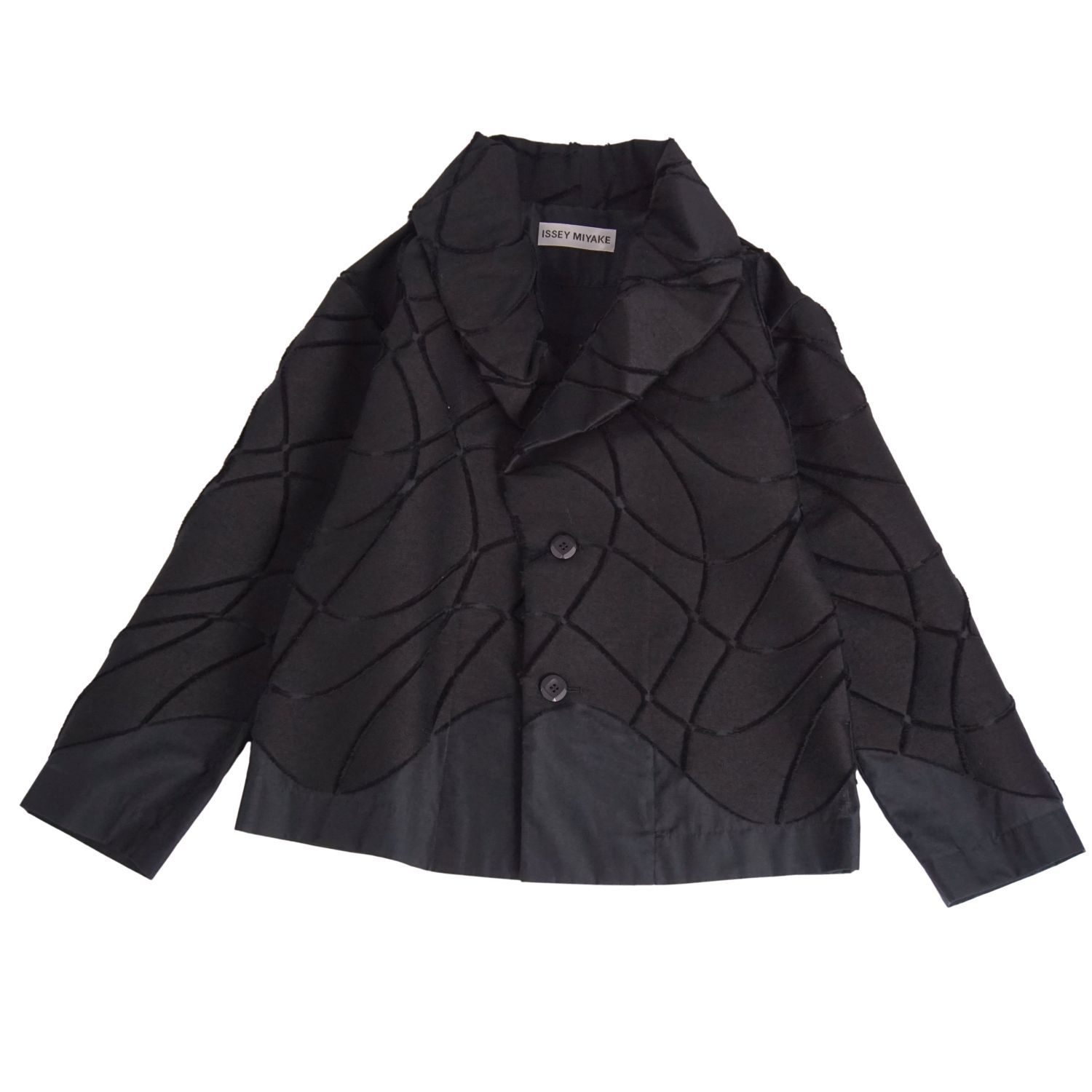 美品 イッセイミヤケ ISSEY MIYAKE ジャケット ウール コットン ア 